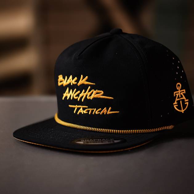 Black Anchor Tactical Snapback Hat