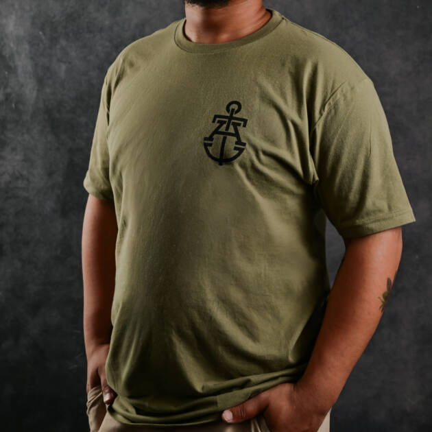 Black Anchor Tactical Tee [Black on Green]